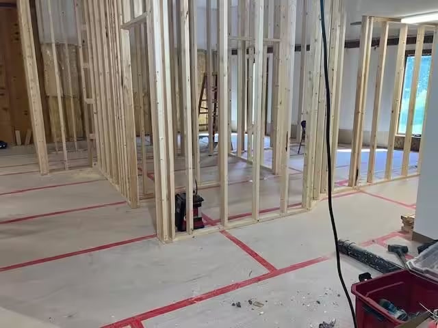 Interior demolition during the remodel