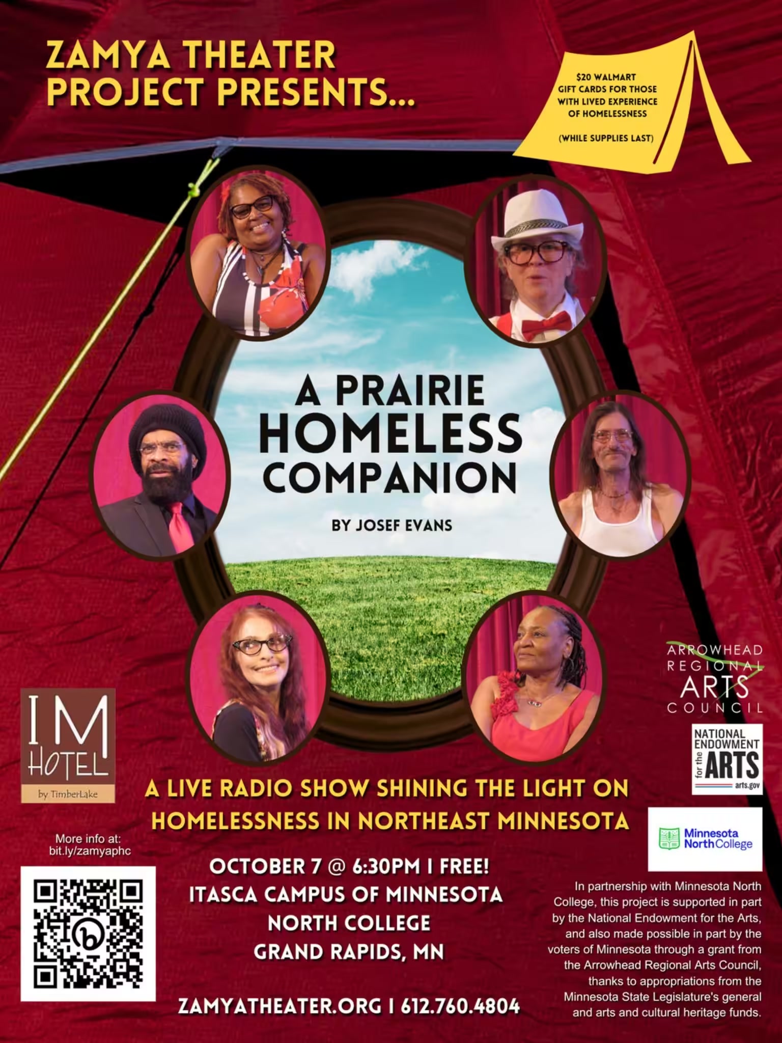 Poster for A Prairie Homeless Companion, a live radio show on homelessness in northeast Minnesota